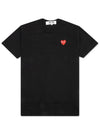 Play Red Heart Waffen Short Sleeve T-Shirt Black P1 T108 1 - COMME DES GARCONS PLAY - BALAAN 2