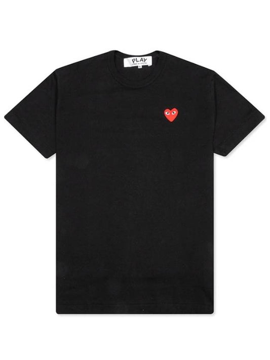 Play Red Heart Waffen Short Sleeve T-Shirt Black P1 T108 1 - COMME DES GARCONS PLAY - BALAAN 2