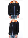 Hooded Zip-Up Jacket Orange Black - BALMAIN - BALAAN 3