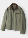 VTG Washed Work Jacket Khaki - INDUST - BALAAN 3