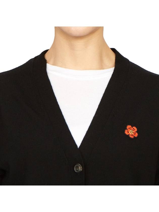 Boke Flower Embroidered Cardigan Black - KENZO - BALAAN 6