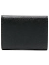 Women's Triangle Logo Saffiano Compact Half Wallet Black - PRADA - BALAAN 3