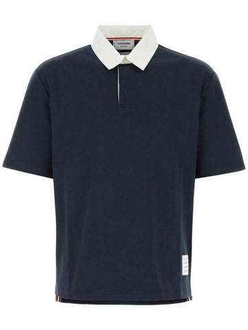 Logo Patch Polo Shirt Black - THOM BROWNE - BALAAN 1