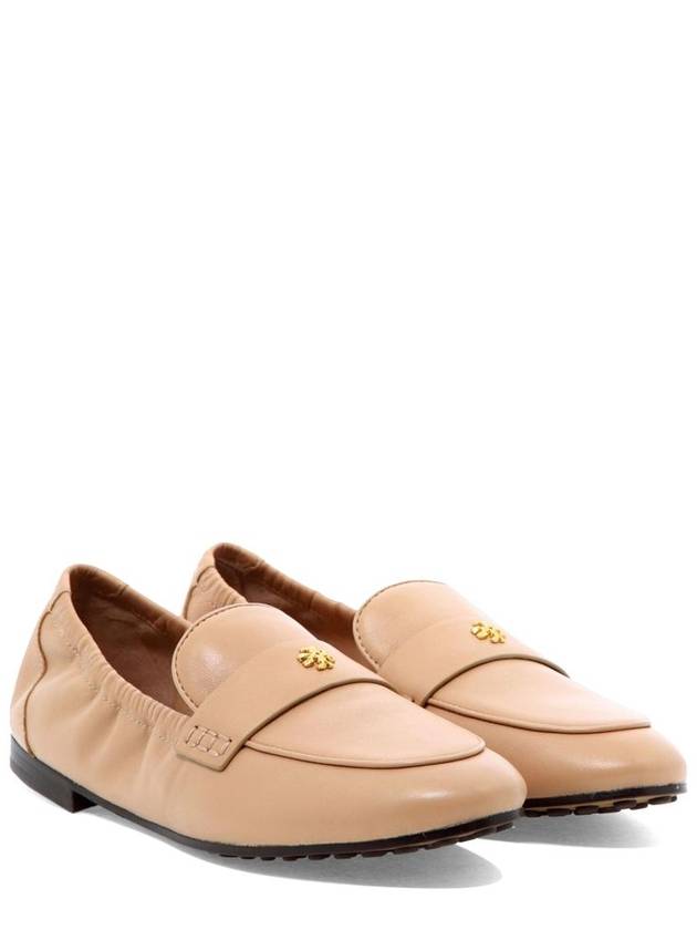 Ballet Double T Napa Leather Loafers Beige - TORY BURCH - BALAAN 5