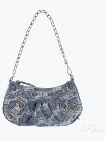 BB Monogram Denim Chain Mini Shoulder Bag Blue - BALENCIAGA - BALAAN 2