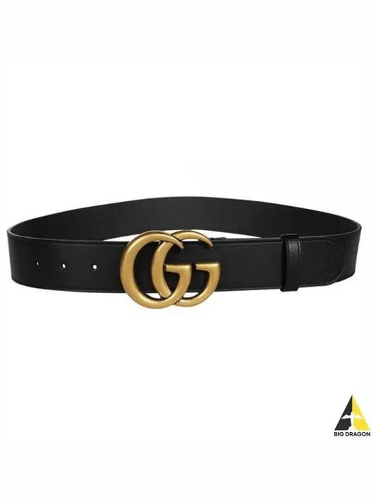 GG Marmont Buckle Leather Belt Black - GUCCI - BALAAN 2