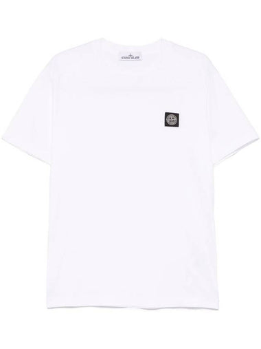 Stone Island Slit Fit Cotton Jersey T-Shirt With Patch Logo Clothing - STONE ISLAND - BALAAN 1