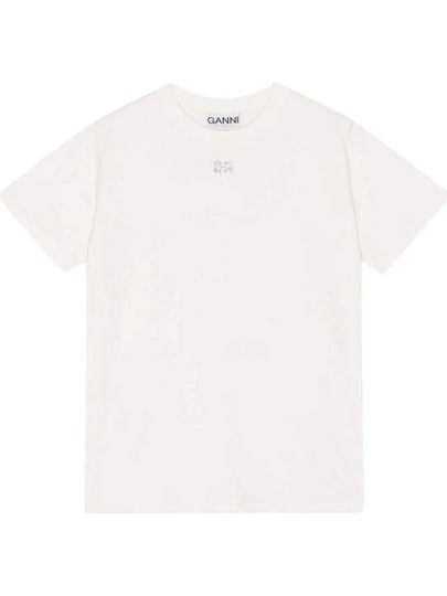 Logo Cotton Short Sleeve T-Shirt White - GANNI - BALAAN 2