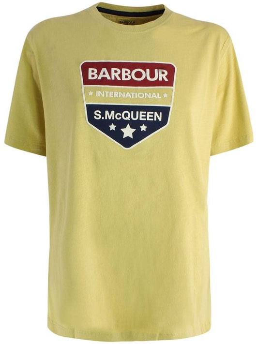 logo print short sleeve t-shirt yellow - BARBOUR - BALAAN.