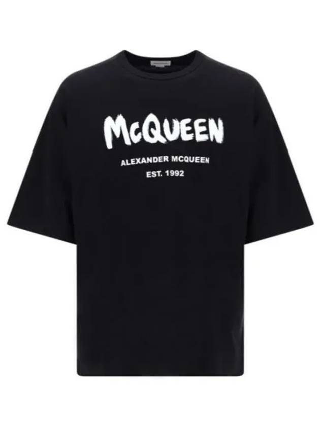 Logo short sleeve t shirt black 704969 QTZ04 - ALEXANDER MCQUEEN - BALAAN 1