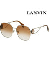 Sunglasses LNV129SLB 746 square metal frame dark orange gold logo decoration - LANVIN - BALAAN 1