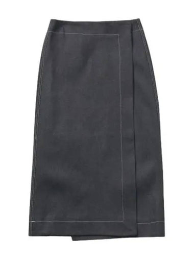 Overlap Skirt Dark Denim - SUNNEI - BALAAN 1