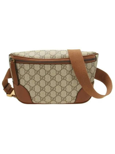 GG Emblem Medium Belt Bag Beige Dark Brown - GUCCI - BALAAN 2