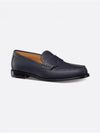 Granville Grained Calfskin Loafers Navy - DIOR - BALAAN 3