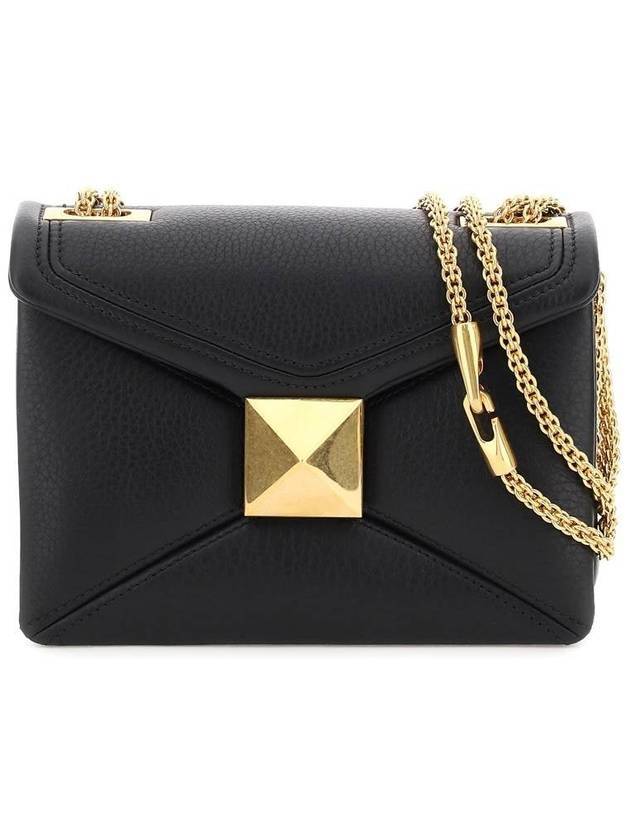 One-Stud Chain Shoulder Bag Black - VALENTINO - BALAAN 1