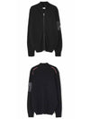 9B00012 M1241 999 Logo Patch Knit Zipup Jacket Black Men's Jacket TLS - MONCLER - BALAAN 4