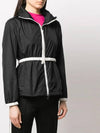 Belt contrast trim hooded jacket black - MONCLER - BALAAN 4