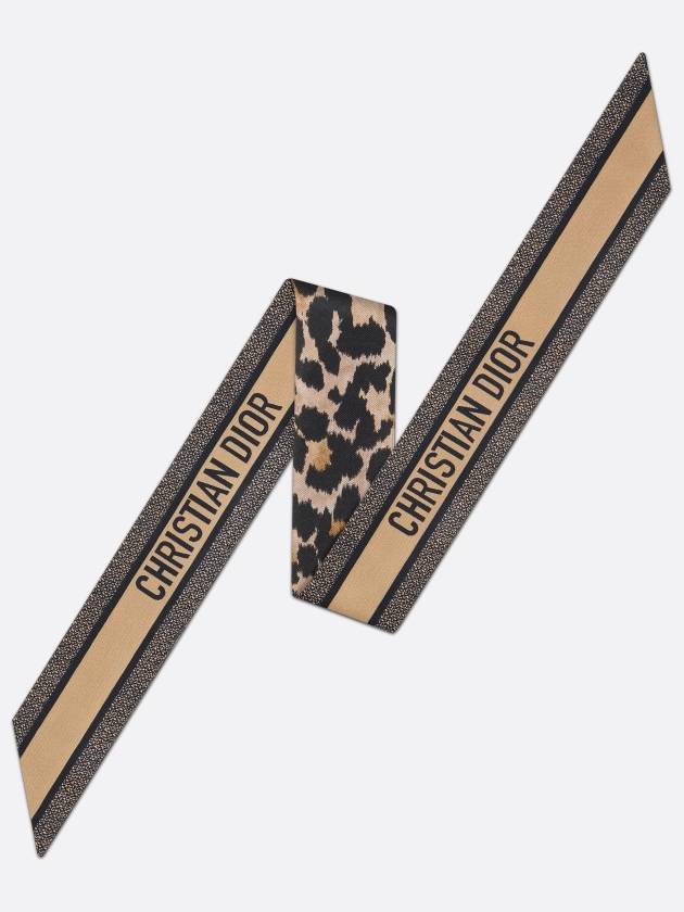 Micha Leopard Logo Scarf Brown - DIOR - BALAAN 4