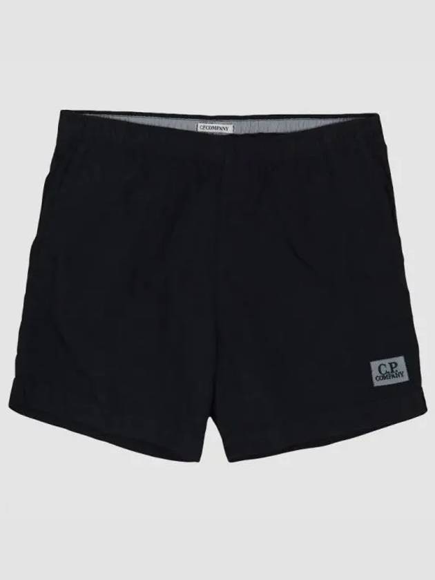 Logo Patch Flat Nylon Swim Shorts Black - CP COMPANY - BALAAN 2