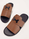 Arles H Logo Mule Slippers Brown - HERMES - BALAAN 4