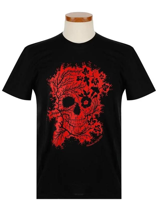 Evil Skull Motif Short Sleeve T-Shirt Black - ALEXANDER MCQUEEN - BALAAN 3