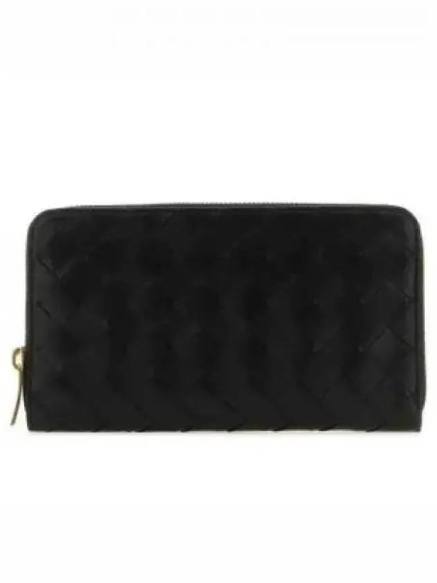 Intrecciato Zipper Around Long Wallet Black - BOTTEGA VENETA - BALAAN 2