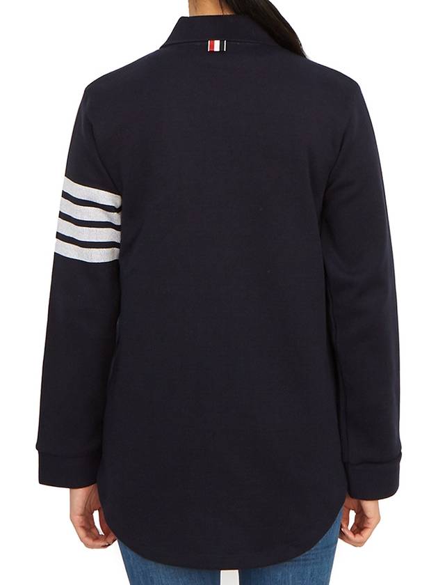 Double Face 4 Bar A-line Knit Long Sleeve Shirt Jacket Navy - THOM BROWNE - BALAAN 8