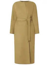 Abetone Cashmere Wrap Single Coat Beige - MAX MARA - BALAAN 1