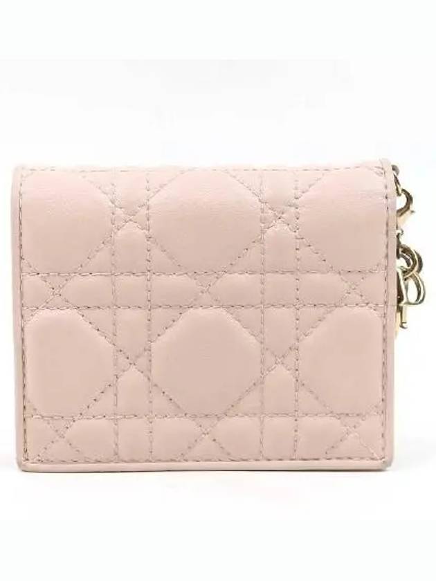 Cannage sheepskin mini wallet powder pink S0178ONMJ M973 - DIOR - BALAAN 4