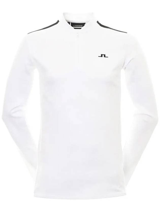 Tech Bridge Layer Half Zip Up Long Sleeve T-Shirt White - J.LINDEBERG - BALAAN 3