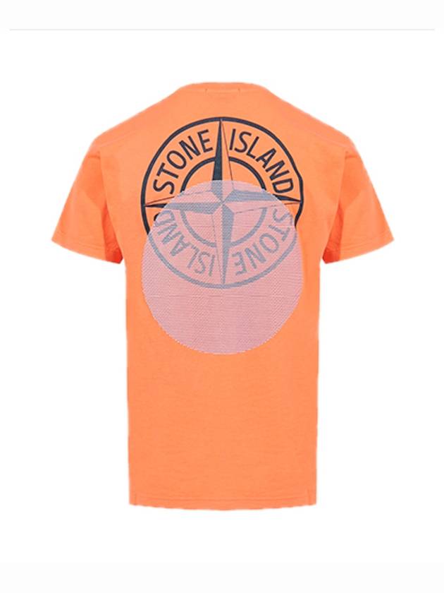 Tricromia Three Print Cotton Jersey T-Shirt Orange - STONE ISLAND - BALAAN 2