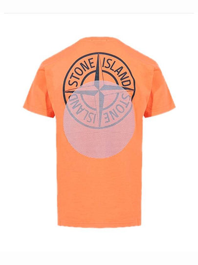 Tricromia Three Print Cotton Jersey T-Shirt Orange - STONE ISLAND - BALAAN 2