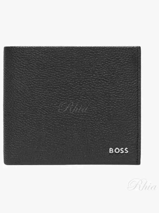 Logo Lettering Leather Half Wallet Black - HUGO BOSS - BALAAN 2