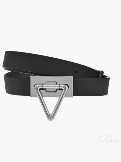 Point Lock Leather Belt Black - BOTTEGA VENETA - BALAAN 2