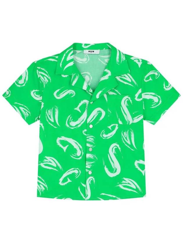 Kids Logo Pattern Short Sleeve Shirt S4MSJBSI244 080 - MSGM - BALAAN 1