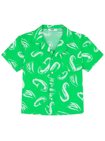 Kids Logo Pattern Short Sleeve Shirt S4MSJBSI244 080 - MSGM - BALAAN 1