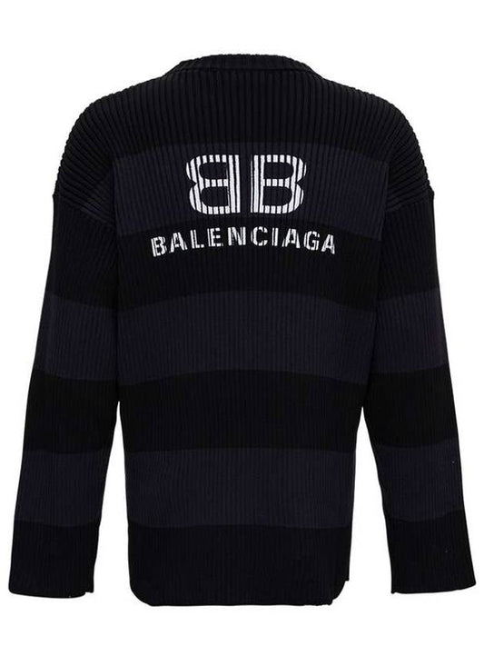 bag BB logo striped cotton knit top - BALENCIAGA - BALAAN.