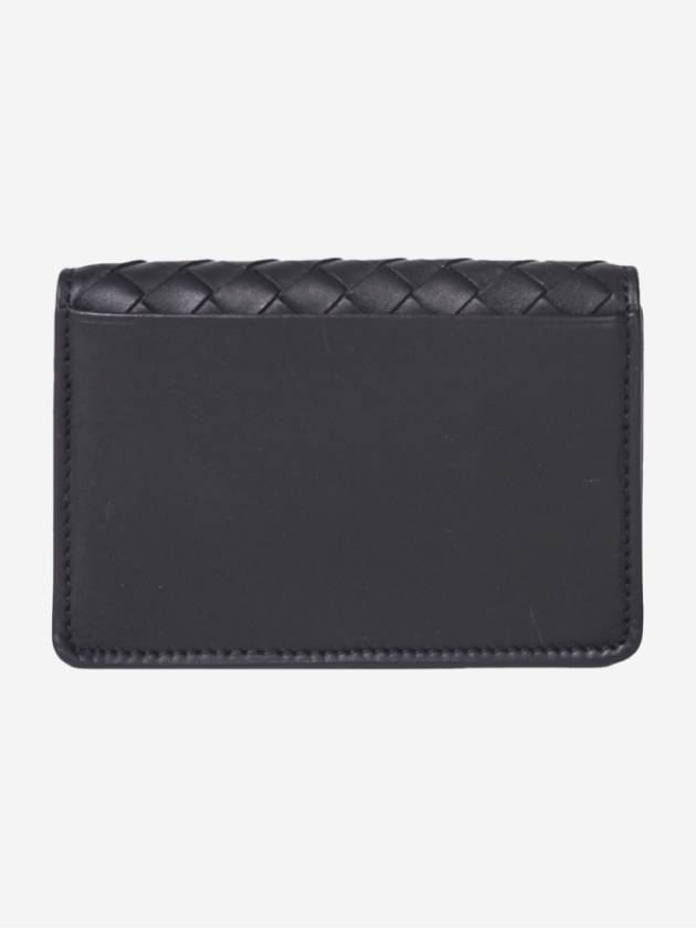 Intrecciato Flap Business Card Wallet Black - BOTTEGA VENETA - BALAAN 3