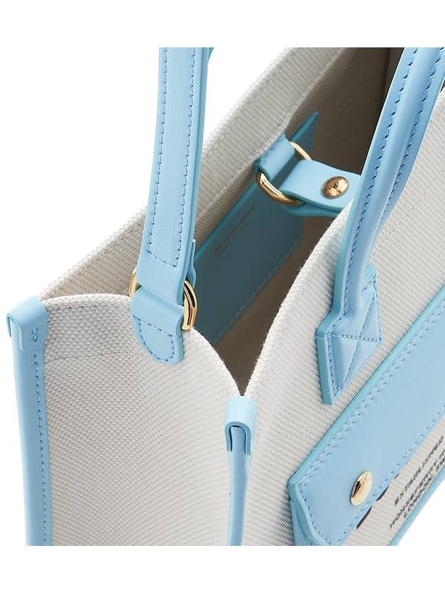 Logo Freya Mini Tote Bag Sky Blue Beige - BURBERRY - BALAAN 9