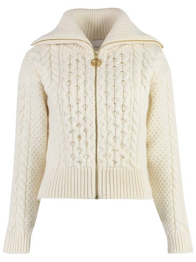 cable wool cashmere knit top white - PATOU - BALAAN 2