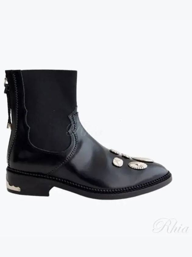 TOGA Full A Western Decoration Leather Ankle Boots AJ990 Black POLIDO - TOGA PULLA - BALAAN 1