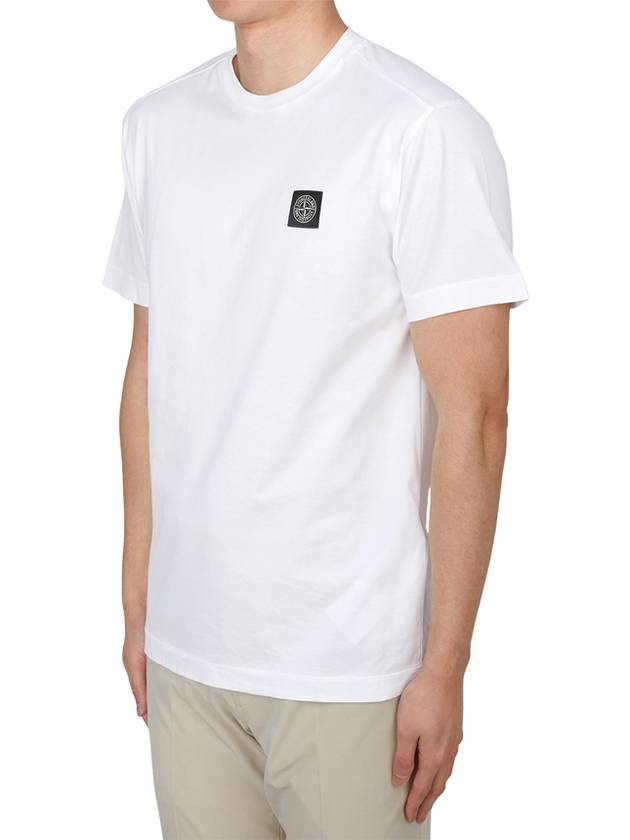 Logo Patch Short Sleeve T-Shirt White - STONE ISLAND - BALAAN 3