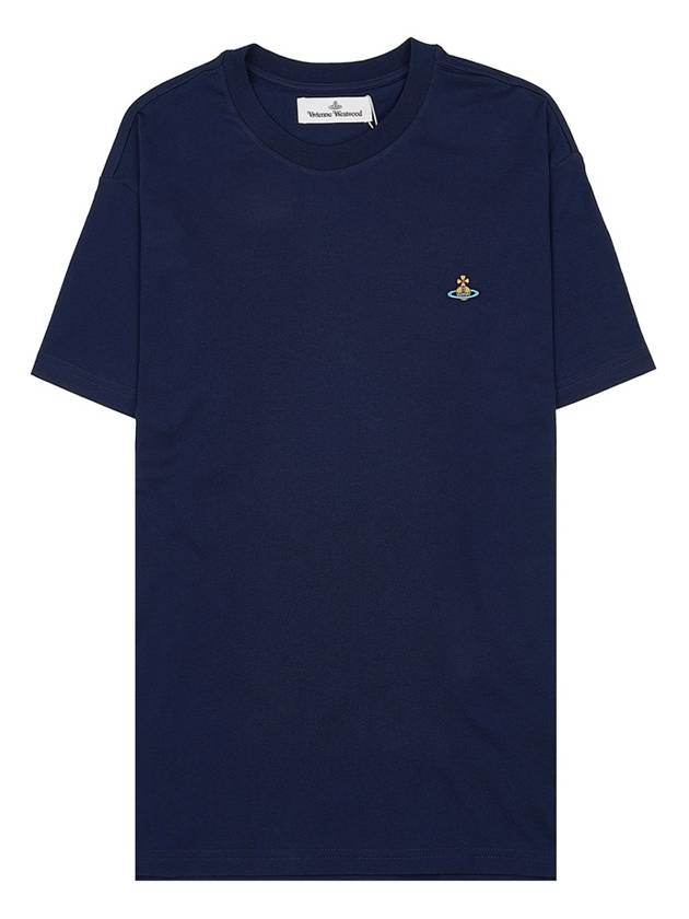 ORB Logo Cotton Short Sleeve T-Shirt Navy - VIVIENNE WESTWOOD - BALAAN 11