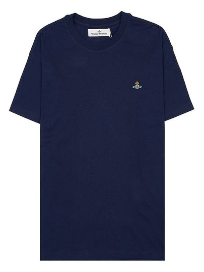 ORB Logo Cotton Short Sleeve T-Shirt Navy - VIVIENNE WESTWOOD - BALAAN 2