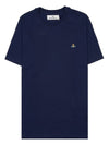 ORB Logo Cotton Short Sleeve T-Shirt Navy - VIVIENNE WESTWOOD - BALAAN 2