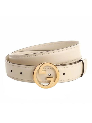 Blondie Leather Belt White - GUCCI - BALAAN 1