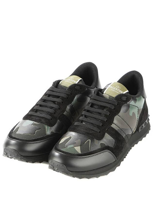 Rockrunner camouflage low-top sneakers - VALENTINO - BALAAN.
