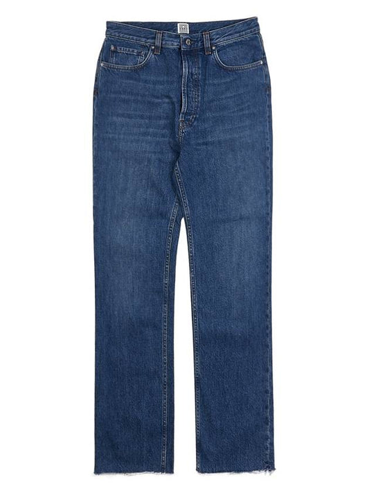 high waist cropped straight jeans blue - TOTEME - BALAAN 2