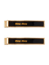 Women's Logo Metal Hair Clip Black - MIU MIU - BALAAN 1