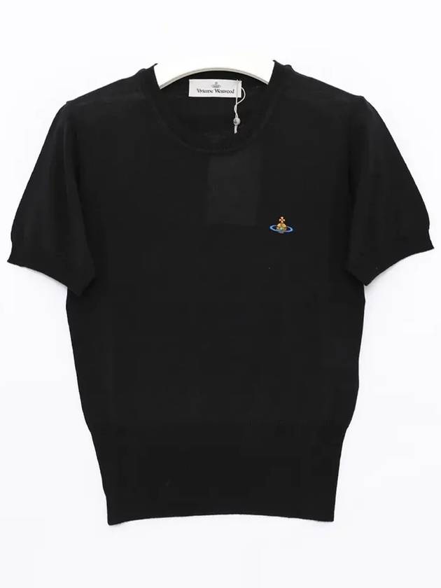 ORB Logo Short Sleeve Knit Top Black - VIVIENNE WESTWOOD - BALAAN 3